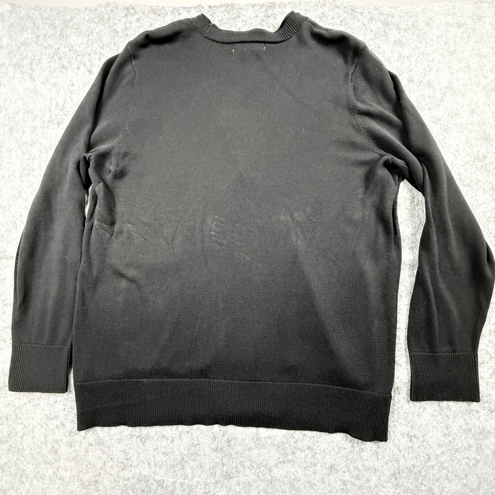 Liz Claiborne Womens XL Black Button Front V-Neck Cardigan Sweater Pockets - Picture 7 of 8